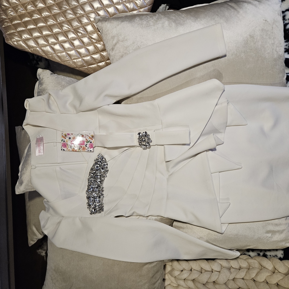 Elegant White Dress with Rhinestone Accents